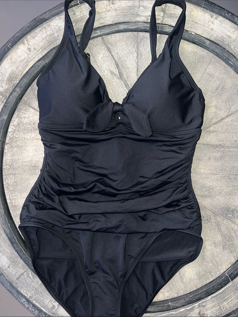 Ralph Lauren Black One-Piece Swimsuit with Front Knot B33